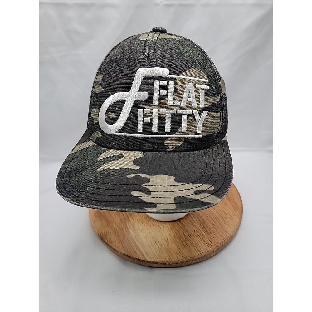 Flat Fitty Baseball Cap Camouflage Adjustable Snapback Embroidered